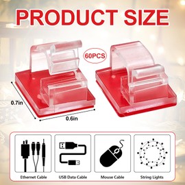 deegbbyi 60 Stück Aufsteckbare Kabelklemme, Kabelbefestigung Für Wand Drahtclip, Universeller Kabelclip für Kopfhörer Headset, Vielzwecke Kabelclips Kabelhalter, für Nachttisch, Schreibtisch,USB