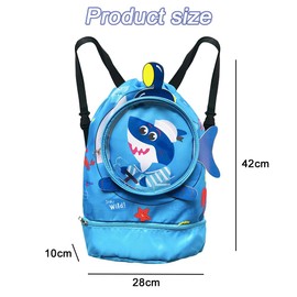 Cartoon Swimming Bag,Beach Bag,Waterproof Backpack,Gym Backpacks,Dry Wet Separation Receptacle,for Swimming,Beach, Camping,Hiking (Style A)