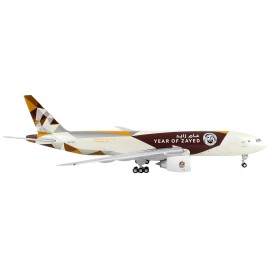 DCD Boeing 777F Commercial Aircraft Etihad Cargo-Year of Zayed 1/400 Resin Diecast Model Toy White with Graphics