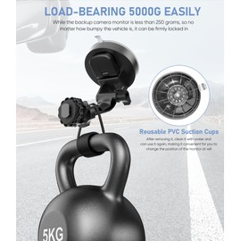 Pixelman Backup Camera Monitor Mount,(7/9 inch) Large Dual Suction Cup Reverse Camera Monitor Mount,Windshield Holder for Rear View Monitor,Car Display Monitor Bracket for RVs,Trucks,Vans