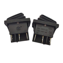 6pieces 1.5X1.1inch Waterproof Switch 15-20A 125-250VAC Push Button Switch 2slides 6pin Power Control Switch 38X28cm KCD2 Black