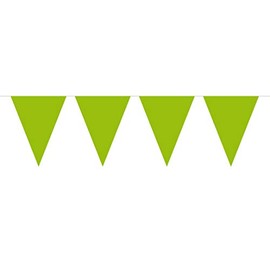 Bunting XL Green 10 metres long, 15 Triangle Flags, Plastic