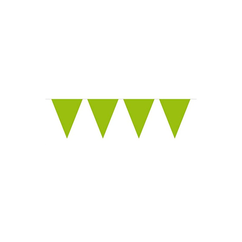 Bunting XL Green 10 metres long, 15 Triangle Flags, Plastic