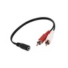 Partuto 3.5mm Female Stereo to 2 RCA Male AV Audio