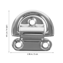Gorise 4 Sets Marine Folding Eyelets Replacement, Stainless Steel Polished D-Ring Deck Folding Eyelets for Yacht Fittings, Durable and Corrosion Resistant