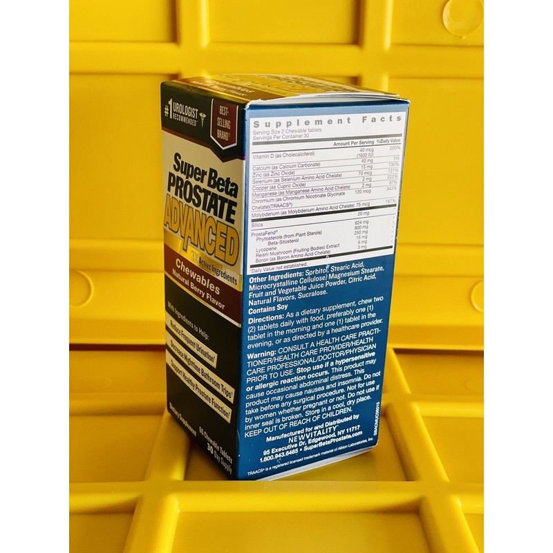 New Vitality Super Beta Prostate Advanced Natural Berry Chewables 60