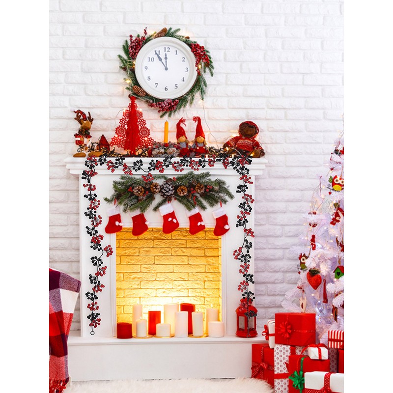 Artificial Berry Rattan with Black Berries Christmas Decoration Rattan for