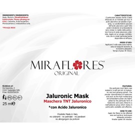 Anti-wrinkle face mask for face and neck made of hyaluronic acid and ginseng dipped fabric, 25 ml, disposable mask for face and neck made of TNT with moisturising and antioxidant