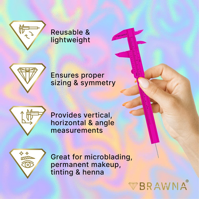 BRAWNA 1 Pc Brow Pro Measuring Tool with 1 Eyebrow