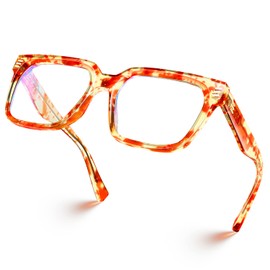 VISOONE Rectangle TR90 Blue Light Blocking Glasses Computer Eyewear with Preppy Look for Women and Men Cougar