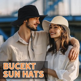 NPJY Sun Bucket Hats with Detachable Chin Strap for Women Men Lightweight Packable Fishing Hat Turquoise