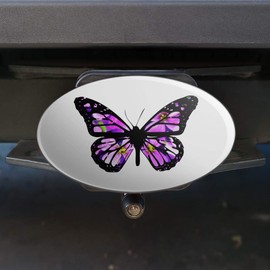 GRAPHICS & MORE Butterfly with Flowers Oval Tow Trailer Hitch Cover Plug Insert