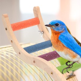 Ipetboom Bird Cage Accessories Parrot Climbing Ladder Wooden Small Ladder Chew Rat Cage Accessories