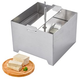 Smavles Tofupresse, Tofupresse Edelstahl 16x12x9cm,Tofu Presse Edelstahl Einstellbar mit Ablaufloch Tropfschale,Multifunktionales Tofu-Presse,DIY Tofu Form für Küchenwerkzeugliebhaber