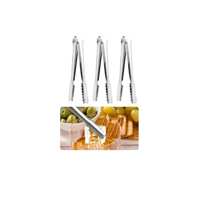 Stainless Steel Dessert Tongs,Perfect for BBQ, Steak Bread Buffet Salad