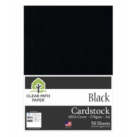Black Cardstock - A4-210mm x 297mm - 176g/m² - 50 Sheets