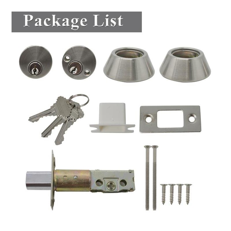 Probrico Keyed Alike Double Cylinder Deadbolt, 2 Side (Both) Keyed