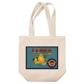 Lantern Press Loma Brand, Santa Paula, California, Citrus Crate Label (100% Cotton Canvas Reusable Tote Bag)