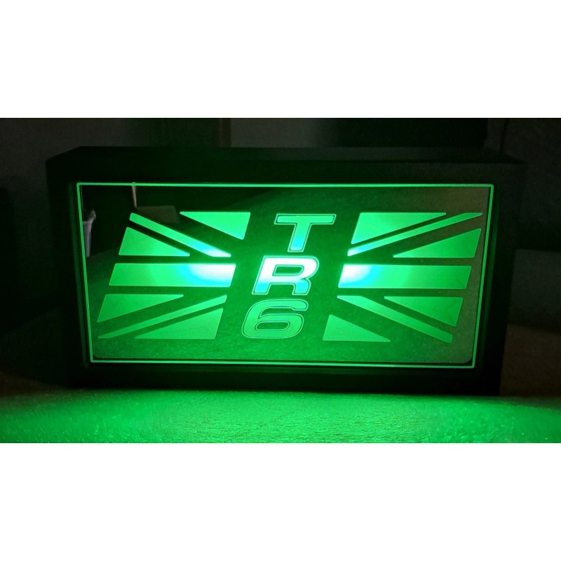 TRIUMPH TR6 Logo Mirrored Full Color LED Lighted Sign With