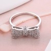 Fashion 925 Sterling Silver Women's Ring Shiny Bow-Knot Zircon Full