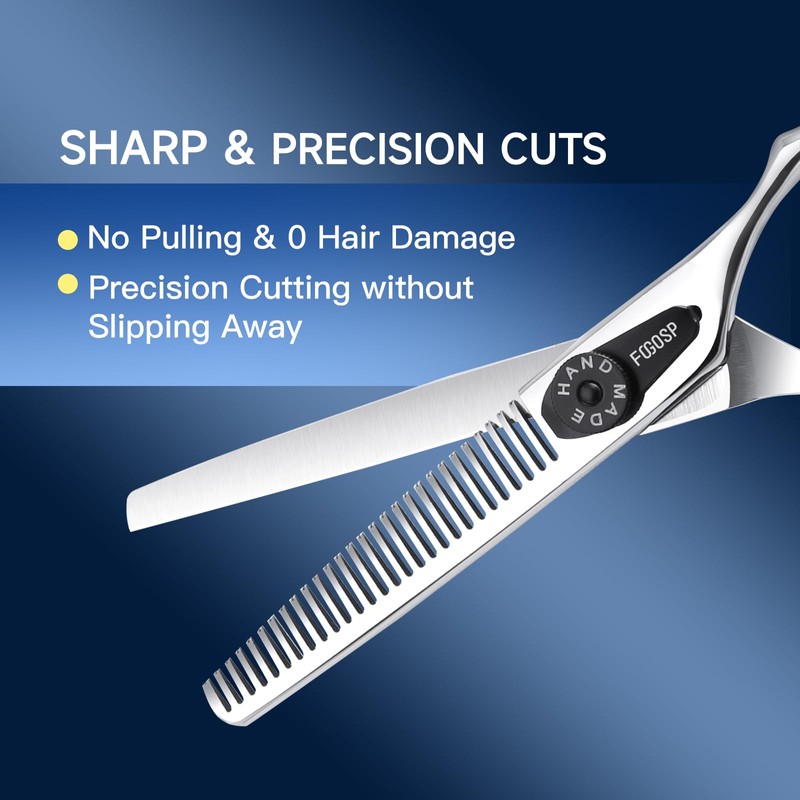 FOGOSP 5.5” Barber Thinning Scissors with CNC Tech Hair Thining