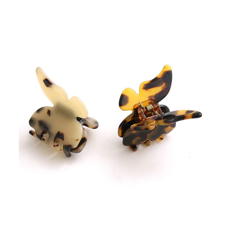 Vingtaine H7369-WH- Tortoise Shell Butterfly Mini Clip Hair Claw Cute