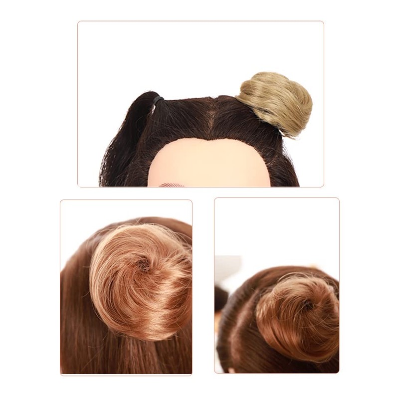 Extensiones de cabello con pinza para moño desordenado, cola de