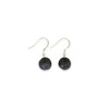 Lava Drop Earrings Natural Round 14mm 925 Silver, Sterling Silver