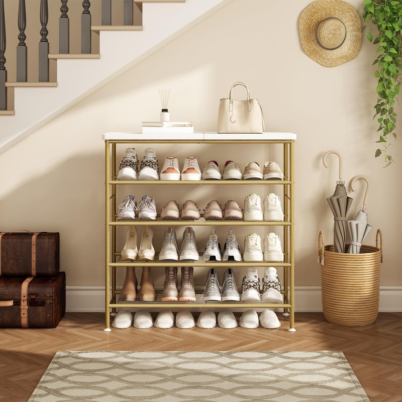SUOERNUO Shoe Rack Organizer 5 Tier for Closet Entryway Free