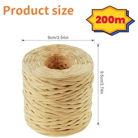 Natural Raffia Raffia Ribbon,1 PC Raffia Paper Craft Ribbon Packing Paper Twine Paper Twine Wrapping Ribbon Kraft Raffia Ribbon,Brown Paper String Natural Paper String Packing Ribbon for Gift Wrapping