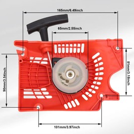 ZAMDOE 45CC 52CC 58CC Chainsaw Parts Recoil Pull Start Starter for Chinese 4500 5200 5800 for Tarus T4500 for Whitemoss 45cc 52cc Single Recoil Pull Starter Assembly Replacement Spares Garden Parts