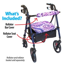 Top Glides Universal Rollator Walker Seat and Backrest Covers (Psychedelic Purple)