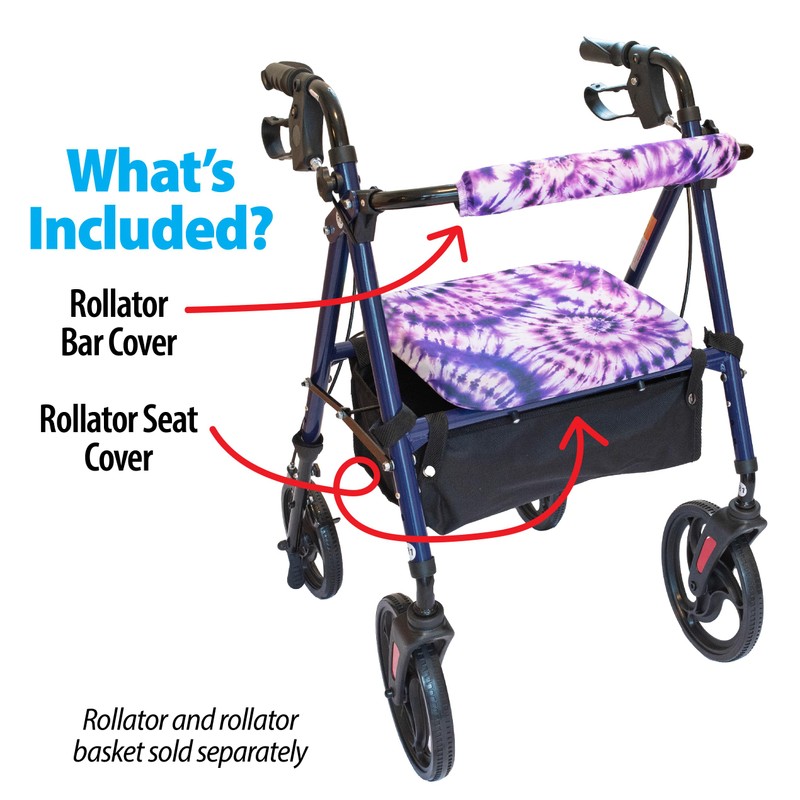 Top Glides Universal Rollator Walker Seat and Backrest Covers (Psychedelic
