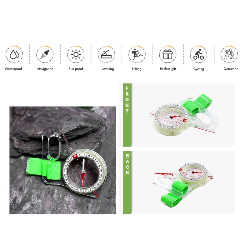 Orienteering Compass Luminous Versatile Sensitive Portable Backpacking Compass for Camping