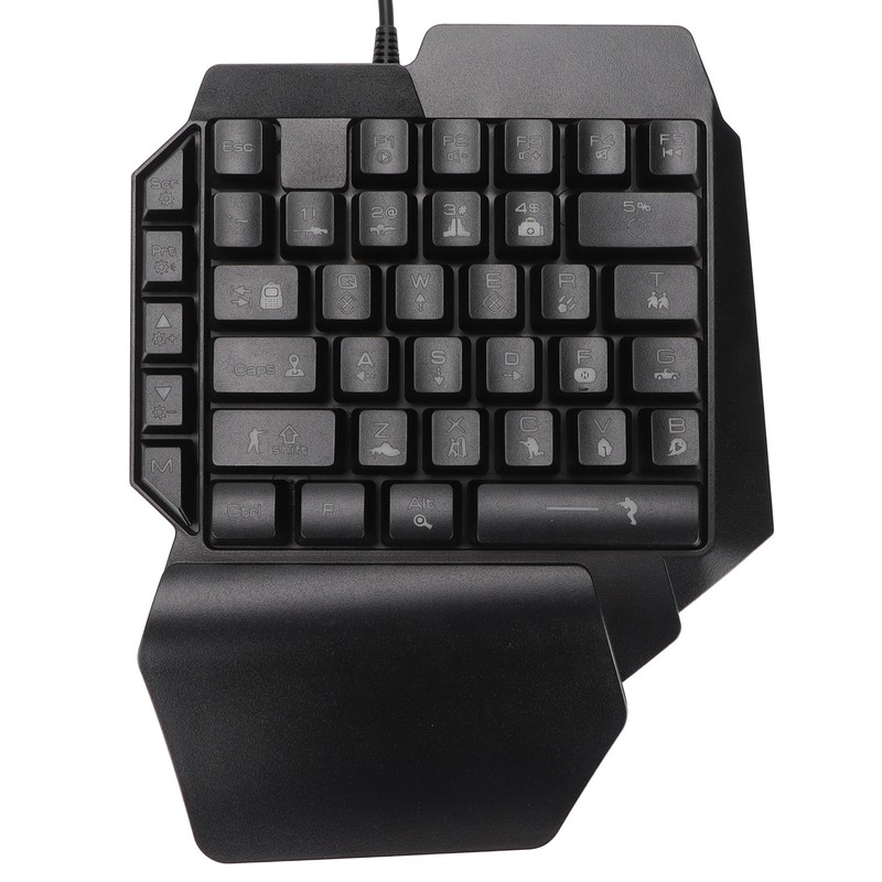 One Handed Gaming Keyboard 39 Keys Luminous Ergonomic Design Anti
