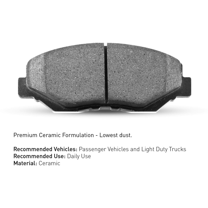 R1 Concepts Front Ceramic Series Brake Pads With Rubber Steel