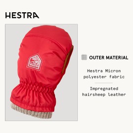Hestra Gloves 36921 My First Basic Mitt, Light Red - 2