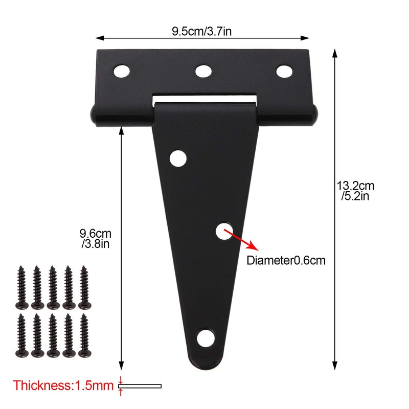 FengWu 10 Pack T-Strap 4 Inch Heavy Duty Tee Hinge