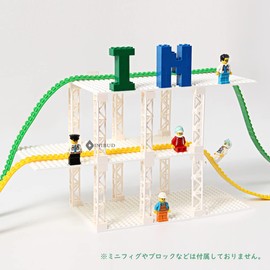 INIBUD Classic Compatible 16 x 32 Patches Double Sided Pillar Base Plate Block Plate Set of 3 Planks 12 Pillars (White)