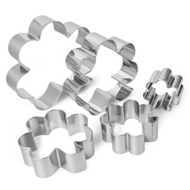5 Piece Clover Cookie Cutter Set - 1.57”，2.17” ，2.75”，3.35”，3.93” - St. Patrick's Day Large Four Leaf Clover Cookie Cutters
