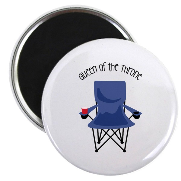 CafePress Queen Of The Throne Magnets 2.25" Round Magnet, Refrigerator