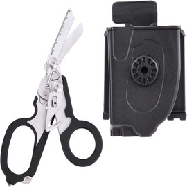 6 in 1 Multitool Plier Shears, Portable Folding Pliers Scissors, Response Emergency Shears with Plastic Case for Outdoor Survival,Camping, Hunting and Hiking, Home