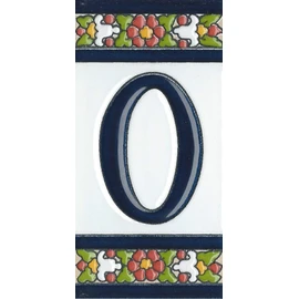 Spanish Flower Ceramic Tile and Frame Letter O