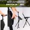 Portable Walking Stick with Cushion, Adjustable Height Cane with Seat,