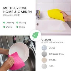 The EcoGurus Swedish Dishcloths for Kitchen, Highly Absorbent Natural Swedish Dish Towels, Cellulose Sponge Cloth - Grey