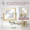 RECKODOR 8" Brass Square Bathroom Lighted Vanity Wall Mounted Mirror
