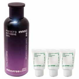 Innisfree 이니스프리 퍼펙트 9 인텐시브 스킨+(히알루론산 크림15mlx3개 추가) Innisfree Perfect 9 Intensive Skin+ (with 3 Hyaluronic Acid Cream 15ml)