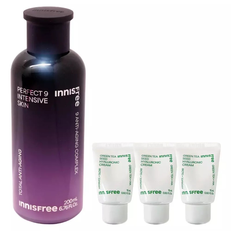 Innisfree 이니스프리 퍼펙트 9 인텐시브 스킨+(히알루론산 크림15mlx3개 추가) Innisfree Perfect