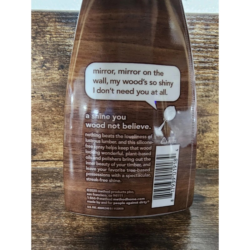 Method Wood Polish Spray Cleaner Almond Streak Free Shine 14