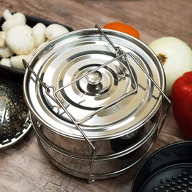 ArkType Stackable Stainless Steel Pressure Cooker Steamer | Non Stick Spring Form Pan | Foldable Steamer | Instant Pot Accessories Bundle